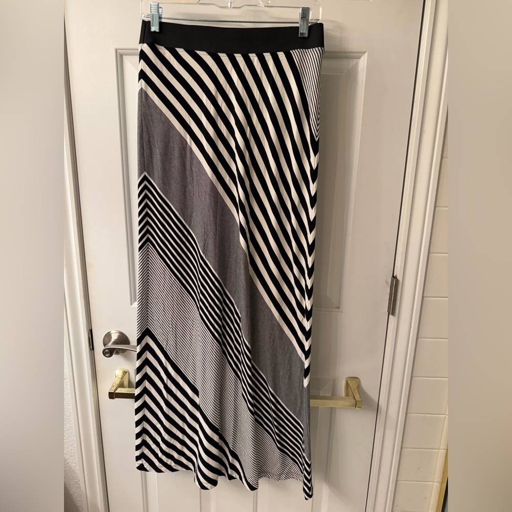 Striped Black and White Maxi Skirt